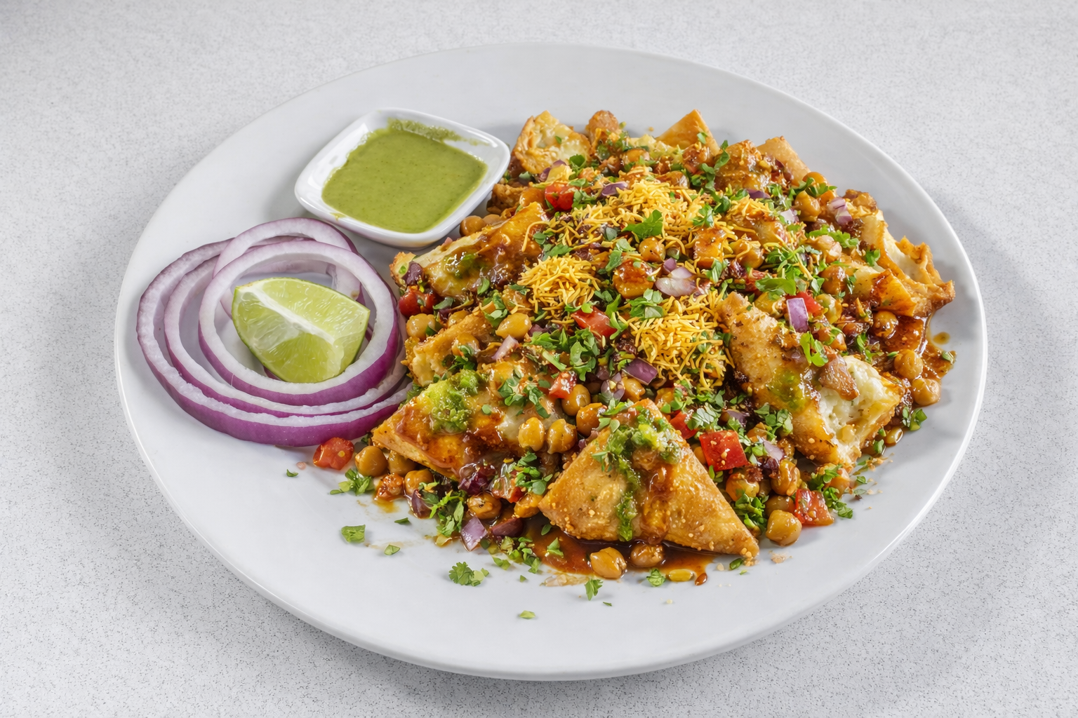 Samosa Chaat at United Punjab Eatery & Grill in Winnipeg, MB